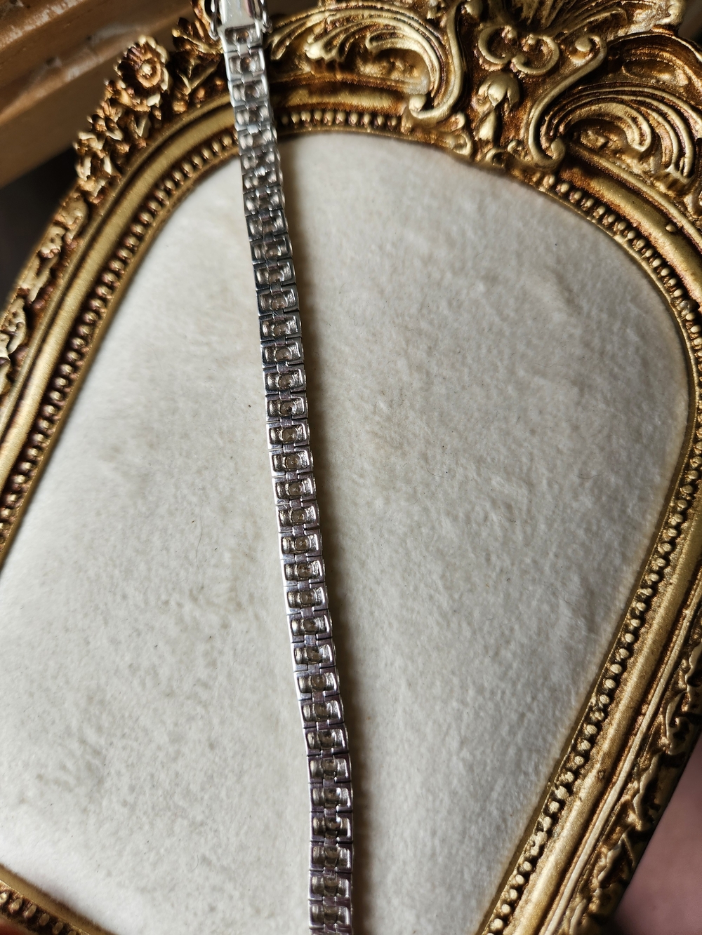 Artisan Vintage 925 Sterling Silver CZ Tennis Bracelet Simulated Diamond Size 7 - Picture 8 of 10